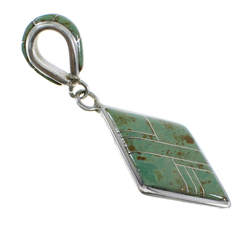 Sterling Silver Turquoise Inlay Pendant YX52556